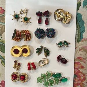 Gold and Red Elegant Earrings Collection